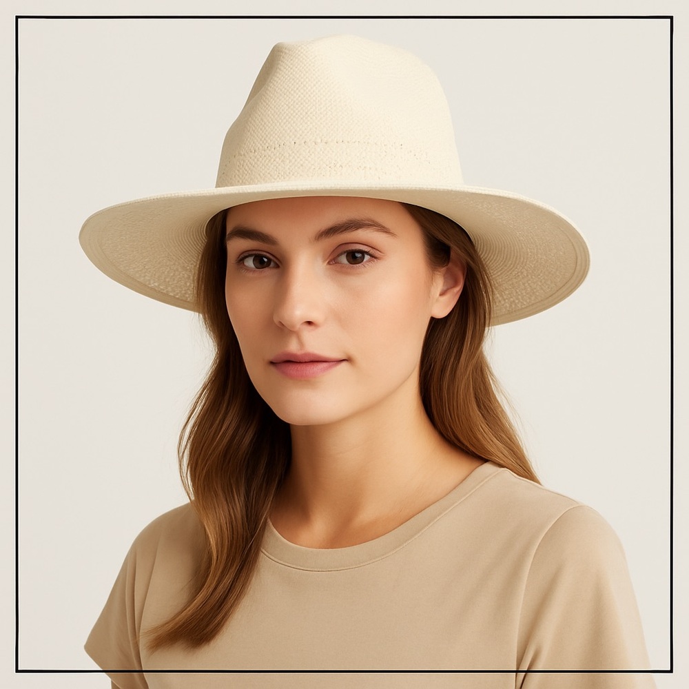 Wyeth Anthropologie Wide Brim Fedora Rancher Hat – NWT – Ivory Cream – OS